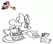 Coloriage mickey mouse lapin oeuf de paques dessin