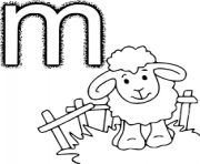 alphabet m pour mouton dessin à colorier