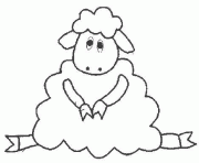 mouton assis dessin à colorier