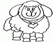 mouton avec un coeur dessin à colorier