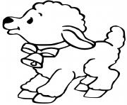 Coloriage mouton mange une fleur dessin