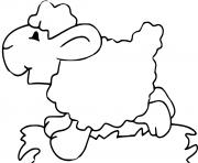 mouton en prairie dessin à colorier