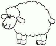 Coloriage le mouton mange une fleur dessin