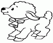 mouton avec une cloche dessin à colorier
