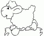 mouton en prairie dessin à colorier