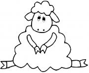 mouton assis dessin à colorier