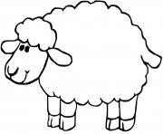 Coloriage mouton facile maternelle dessin