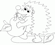 Coloriage beau herisson souriant animal de compagnie dessin