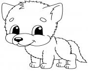 Coloriage deux adorable louveteau loup dessin