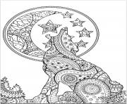 loup mandala zentangle lune dessin à colorier