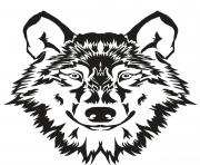 tete de loup gris dessin à colorier