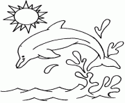 Coloriage deux dauphins bebe dessin