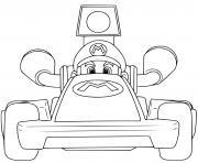 Coloriage super mario bros kart voiture rapide dessin