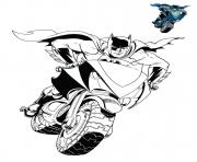 moto homme chauve souris dc comics dessin à colorier