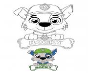 Coloriage Everest Tag Badge Paw Patrol dessin