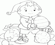 Coloriage oui oui recolte des champignons dessin