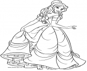 Coloriage princesse belle mrs samovar et chip dessin