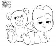 boss baby and teddy a4 dessin à colorier