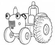 Coloriage tracteur avec fourche dessin