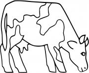 vache qui mange de lherbe dessin à colorier