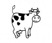 Coloriage vache facile mignon adorable dessin