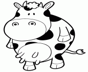 Coloriage adorable vache qui mange dessin