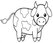 vache kawaii dessin à colorier