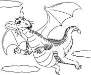 la dragonne rejoint son compagnon ane dessin à colorier