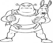 Coloriage Shrek et Fiona dessin