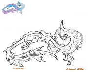 Coloriage dragon empire raya en aventure dessin
