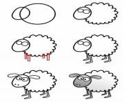 mouton dessin animaux facile dessin à colorier