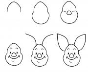 Coloriage dessin facile a faire lapin dessin