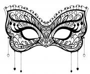 Coloriage masque papillon mardi gras dessin