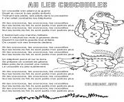 ah les crocodiles comptine enfants avec paroles dessin à colorier