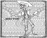 hector fond mandala disney coco dessin à colorier
