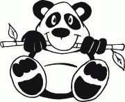 panda mange une branche dessin à colorier