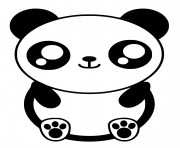 Coloriage panda de profil dessin