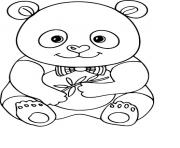 Coloriage panda kawaii avec dessin couleurs pour enfants dessin