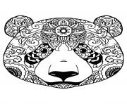 Coloriage tete de panda pour adulte relaxation mandala dessin