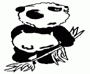 panda debout dessin à colorier