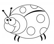 Coloriage coccinelle a point blanc dessin