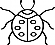 Coloriage petit insecte coccinelle rouge dessin