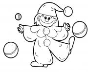 clown fille avec des ballons dessin à colorier