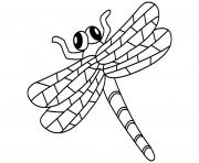 Coloriage insecte libellule adorable avec de gros yeux dessin