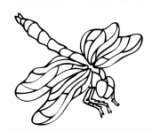 Coloriage deux libellules volent autour d un pot de fleur dessin