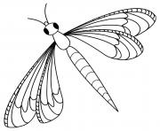 Coloriage libellule posee sur de la vegetation dessin