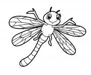 libellule souriant insecte adorable dessin à colorier