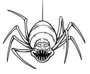 Coloriage araignee terrifiante qui fait tres peur dessin