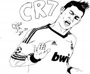 Coloriage ronaldo 7 real madrid cristiano meilleur joueur de foot dessin