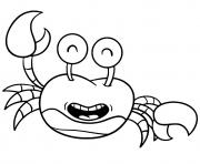 crabe amusant rigolo dessin à colorier